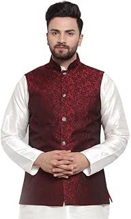 Veste nehru traditionnelle indienne en jacquard pour homme. La boutique en ligne DIAYTAR COTE D'IVOIRE offre une large gamme de produits allant de l'électronique à la mode, en passant par les produits alimentaires. Avec plus de 300 000 références, les clients peuvent trouver tout ce dont ils ont besoin sous un seul toit. La boutique est connue pour sa qualité de service et ses prix compétitifs.