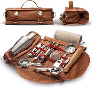 Sac de barman urbazar, sac à outils de barman, sac portable en toile cirée pouvant être utilisé pour un ensemble d'outils de bar professionnel de 17 pièces, y compris une bandoulière pour un transport facile (outils de bar non inclus) (marron). DIAYTAR COTE D'IVOIRE se distingue par sa vaste gamme de produits, allant des électroniques aux vêtements, en passant par les articles pour la maison et le jardin. Nous nous efforçons de vous apporter les meilleures marques et les dernières tendances, tout en vous offrant des prix abordables et des remises régulières. Rejoignez notre communauté d'acheteurs satisfaits.
