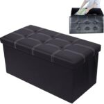 Pouf et repose-pieds pliables newstyle, capacité 110 l, pour salon et chambre à