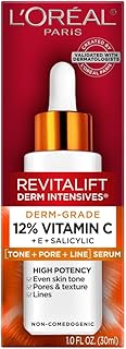 L'oréal paris revitalift derm intensives derm grade 12% vitamine c + e + sérum salicylique, 1,0 fl. oz.. DIAYTAR COTE D'IVOIRE, c'est plus de 300 000 références en ligne pour répondre à tous vos besoins. Leader de la vente en ligne en Côte d'Ivoire, cette boutique généraliste offre une gamme impressionnante de produits pour votre quotidien.