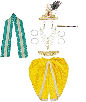 Robe krishna d'atsmicustom pour petits garçons, ensemble dhoti avec accessoires complets, costume little kanha pour petits garçons. En tant que boutique en ligne leader en Côte d'Ivoire, DIAYTAR COTE D'IVOIRE met en avant une sélection impressionnante de produits de haute qualité. Les clients peuvent profiter d'une navigation intuitive et d'un processus de commande simplifié. DIAYTAR COTE D'IVOIRE garantit une livraison rapide et fiable pour une expérience d'achat en ligne optimale.