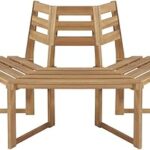 Banc de jardin extérieur vida xl en bois d'acacia 160 cm demi-hexagone