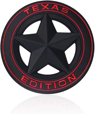 Autocollant 3d texas shield, version métallique, badge pentagramme de garde-boue de voiture, badge