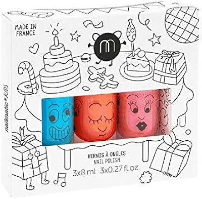 Ensemble de vernis à ongles pour enfants nilmamatic 3 pièces à base d'eau