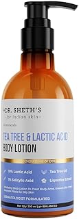 Lait pour le corps dr. sheth's à l'arbre à thé et à l'acide