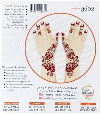 Autocollants au henné d'al salamah 3602