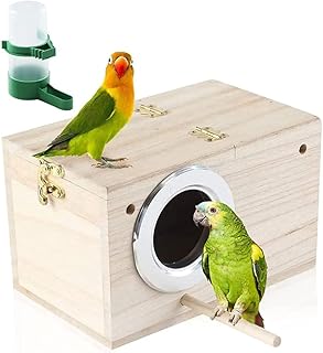 Cage à oiseaux en bois mofish nichoir d'élevage de perroquets d'oiseaux accessoires cage