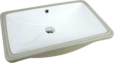 Lavabo de salle de bain rectangulaire en vitrocéramique kingsman extra durable de 24
