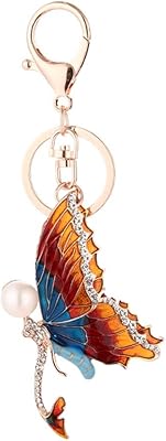 Porte-clés pendentif papillon créatif pour femme porte-clés en strass coffre de voiture