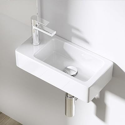 Petit lavabo de salle de bain dorofin lavabo mural rectangulaire à poser trou