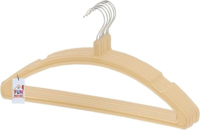 Ensemble de 6 cintres en plastique fun homes (crème)