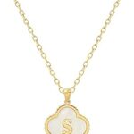 Collier trèfle porte-bonheur initial pour femme, plaqué or 18 carats, jolie lettre van