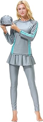 Maillot de bain burkini modeste pour femme musulmane avec manches longues, couverture complète