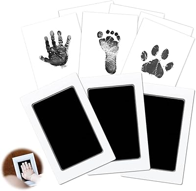 Kit d'empreintes de mains et de pieds sans encre pour bébé, 3 tampons