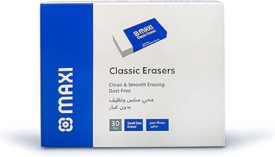 Gomme classique non effaçable, paquet moyen de 30 pièces, pour un effacement