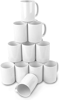 Tasses vides en céramique pour sublimation (16 oz - 36 caisses, blanches)