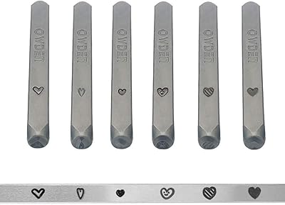 Ensemble de tampons en métal odin 6 pièces en forme de cœur (amour)