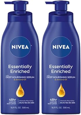 Lait corporel nivea essentially rich pour peau sèche, paquet de 2 flacons à