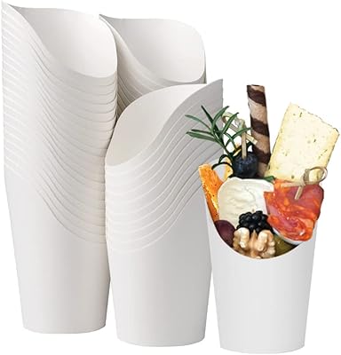 50pcs 14oz porte-frites, gobelets de charcuterie en papier jetables pour gaufres de fête