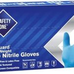 Gants en nitrile sans poudre safety zone gnpr-lg-1a 3mil, bleu taille l