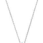 Chaîne en argent avec papillon en opale bleue pour femme - ee4711nbts, opale