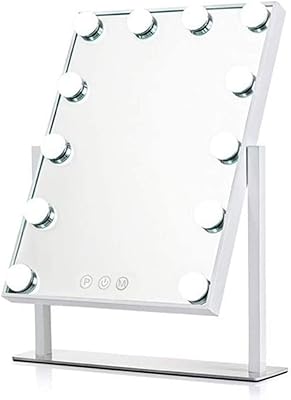 Miroir de courtoisie lumineux avec lumières led à intensité variable, 12 x 3