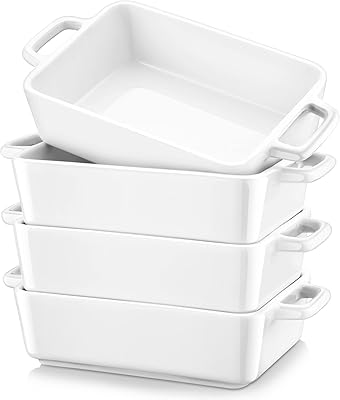 Lovkasa 230 ml plats à gratin rectangulaires en porcelaine ensemble de 4 petites assiettes pour tapas, lasagnes et pain avec double poignée, ensemble de 4 pièces, blanc. DIAYTAR COTE D'IVOIRE, la boutique en ligne généraliste de référence en Côte d'Ivoire, propose une large gamme de produits avec plus de 300000 références. Cette boutique en ligne est devenue la destination préférée des Ivoiriens pour leurs achats en ligne.