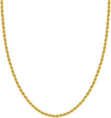 Chaîne corde en or 21 carats, standard, or, sans pierres précieuses