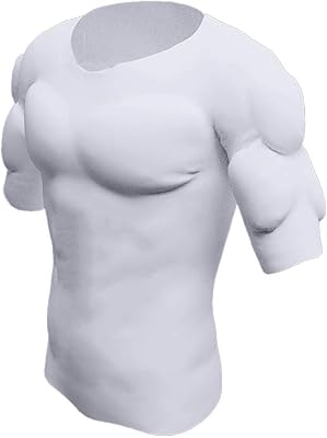Ypnrd t-shirt pour hommes shaper faux muscles de la poitrine fausses épaules sous-vêtements