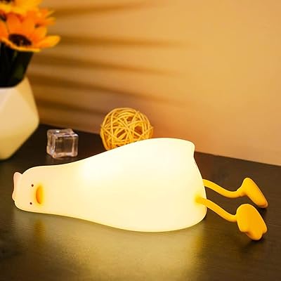 Lumière tactile led en forme de canard plat veilleuse mignonne pat-pat