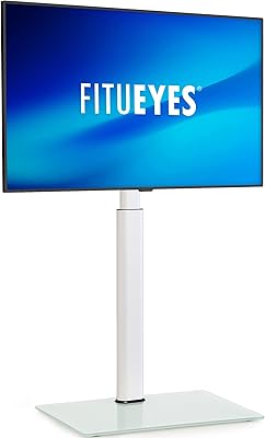Support tv au sol fitu ease blanc avec support pour téléviseur de 32