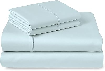 Parure de lit 3 pièces pizuna en coton 400 fils bleu bébé twinxl