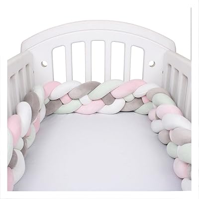 Oreiller de berceau pour bébé oreiller à nœud tressé protecteur de pare-chocs