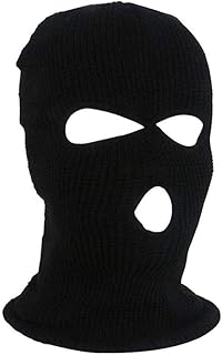 Teensery masque tricoté d'hiver à 3 trous pour l'extérieur chaud coupe-vent masque