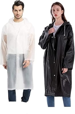 Vestes de pluie imperméables (paquet de 2), poncho imperméable réutilisable avec manches