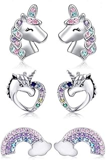 Boucles d'oreilles licorne pour petites filles, boucles d'oreilles licorne en cristal scintillant, ensemble de boucles d'oreilles licorne cœur arc-en-ciel, pour fête d'anniversaire de fille, cadeau de noël, 3 paires. DIAYTAR COTE D'IVOIRE est une boutique en ligne généraliste qui propose plus de 300000 références de produits, faisant d'elle la boutique leader en Côte d'Ivoire. Elle offre une large gamme de produits pour répondre aux besoins de ses clients. Les clients peuvent choisir parmi des milliers de produits.