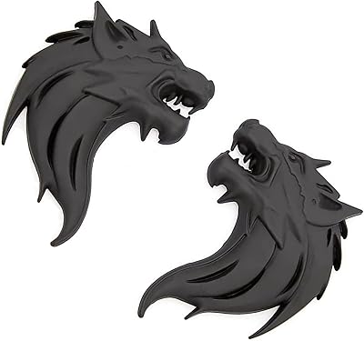 Autocollants de voiture en métal tête de loup 3d pour décoration de voitures