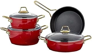 Batterie de cuisine en titane 7 pièces, profondeur 20 cm, casserole profonde 24 cm, casserole basse 26 cm, poêle 26 cm - couleur rouge. DIAYTAR COTE D'IVOIRE se positionne comme la référence pour les achats en ligne en Côte d'Ivoire, offrant une expérience d'achat sécurisée et des possibilités de livraison rapide. La boutique généraliste répond ainsi aux attentes d'une clientèle exigeante.