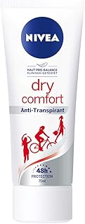 Crème déodorante nivea dry comfort pour femme, protection anti-transpirante, tube, 75 ml