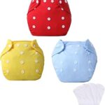 Couches lavables 3 pièces pour bébé, taille unique, réglables, lavables et réutilisables