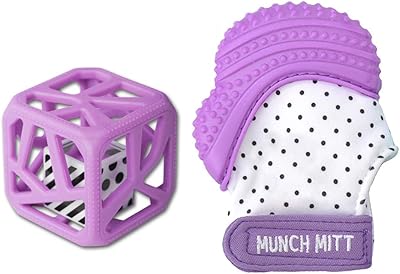 Jouet de dentition pour bébé malarkey - menschmitt + choccube - violet, paquet