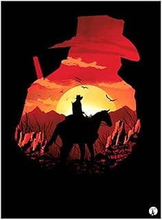 Affiche en métal du jeu vidéo rain red dead redemption par motif imprimé
