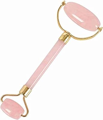 Rouleau de massage en cristal de quartz rose naturel, outil de lifting du