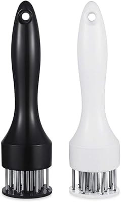 Paquet de 2 attendrisseurs de viande, 21 broches en acier inoxydable avec protection