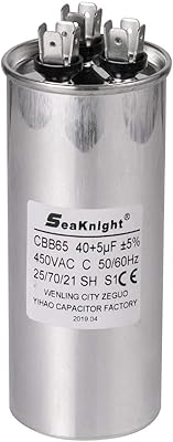 Condensateur de climatiseur 40 + 5 mfd uf condensateur électrique à double moteur 450 v ac tension de tenue du condenseur froid droit ou de la pompe à chaleur. En tant que boutique en ligne leader en Côte d'Ivoire, DIAYTAR COTE D'IVOIRE met en avant une sélection impressionnante de produits de haute qualité. Les clients peuvent profiter d'une navigation intuitive et d'un processus de commande simplifié. DIAYTAR COTE D'IVOIRE garantit une livraison rapide et fiable pour une expérience d'achat en ligne optimale.
