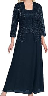 Robes de mère de la mariée en dentelle pour femmes avec veste, manches