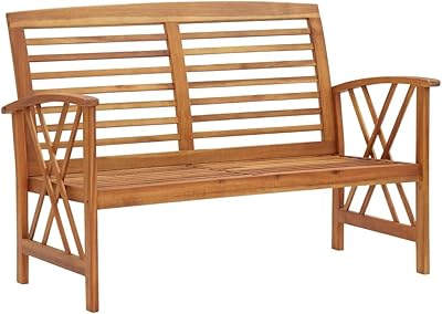 Banc de jardin en bois d'acacia massif fidaxl pour sièges extérieurs, banc