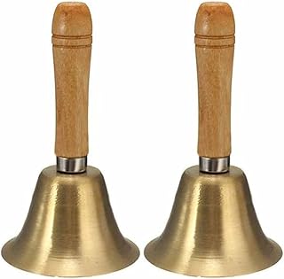 2 pièces cloche à main multifonction, cloche à main avec manche en bois