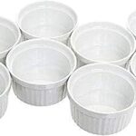 Ensemble de 8 ustensiles de cuisson en porcelaine blanche pour pudding, crème brûlée