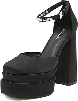 Stupmary femmes chunky plateforme chunky talon haut bride à la cheville boucle satin talon escarpins mode robe chaussures de soirée. En tant que leader en Côte d'Ivoire, DIAYTAR COTE D'IVOIRE se distingue par son catalogue exhaustif qui comprend plus de 300000 références, allant des produits électroniques aux accessoires de mode. La boutique en ligne met l'accent sur la satisfaction du client et la rapidité de livraison.